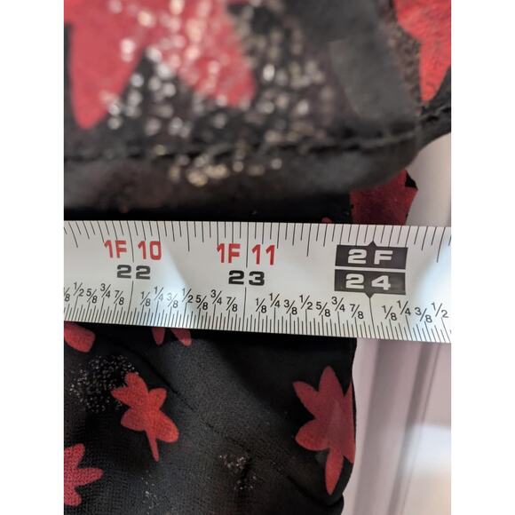 Lane Bryant Surplice Fitted Sz. 28 Black Midi Dress Red Metallic Gold Polka Dot - Picture 9 of 11